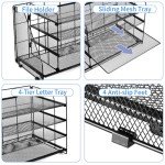 4-Tier Black Desk Organizer for Office Supplies
