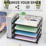 4-Tier Black Desk Organizer for Office Supplies
