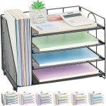 4-Tier Black Desk Organizer for Office Supplies