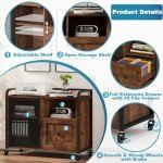 Rolling Lateral File Cabinet with Drawer - Rustic Oak
