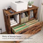 HOOBRO Lateral File Cabinet with Charging Station