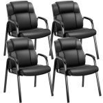 OLIXIS Set of 4 Leather Reception Chairs
