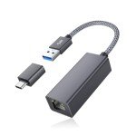 RUXELY USB 3.0 Gigabit Ethernet Adapter with USB-C