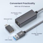 RUXELY USB 3.0 Gigabit Ethernet Adapter with USB-C