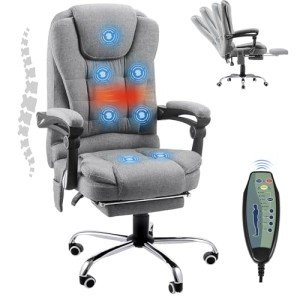 Ergonomic Massage Recliner Chair with Heat, Grey