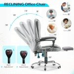Ergonomic Massage Recliner Chair with Heat, Grey