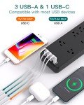 Addtam Surge Protector Power Strip with USB Ports