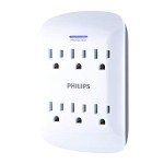 Philips 6-Outlet Surge Protector with Protection Indicator