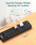 Addtam Surge Protector Power Strip with USB Ports