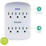 Philips 6-Outlet Surge Protector with Protection Indicator