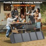 100W Portable Foldable Solar Panel Charger
