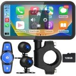 FancyTiger Motorcycle Dash Cam with GPS & Bluetooth