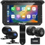 Portable Wireless Carplay & Android Auto Screen for Motorcycles