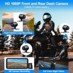 FancyTiger Motorcycle Dash Cam with GPS & Bluetooth