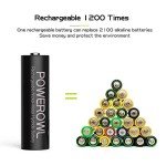 POWEROWL 8 Pack Rechargeable AA Batteries & Charger