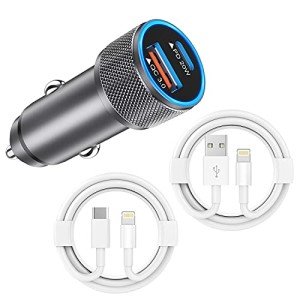 Apple MFi Certified Fast Car Charger with Cable