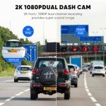 DELLFY 2K Front and Rear Dash Cam with WiFi