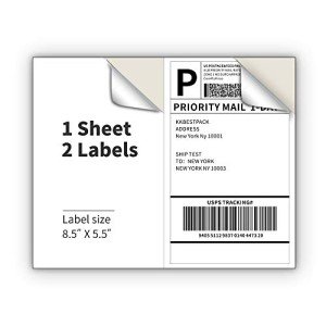 KKBESTPACK Self-Adhesive Half Sheet Labels – 200 Count