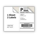 KKBESTPACK Self-Adhesive Half Sheet Labels – 200 Count