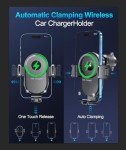 15W Wireless Car Charger with Auto Clamping Mount