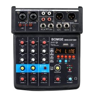 BOMGE 4-Channel Mini DJ Audio Mixer Interface