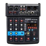 BOMGE 4-Channel Mini DJ Audio Mixer Interface