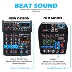 BOMGE 4-Channel Mini DJ Audio Mixer Interface