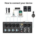 GUDEHOLO 6-Channel DJ Audio Mixer with Effects