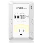 5-Outlet Surge Protector with USB Ports and Night Light