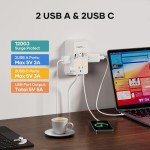 5-Outlet Surge Protector with USB Ports and Night Light