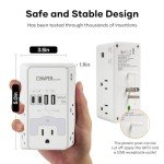 5-Outlet Surge Protector with USB Ports and Night Light