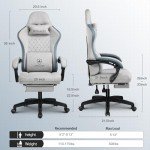 GTPLAYER Ergonomic Gaming Chair with Footrest and Lumbar Support