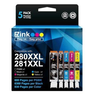 E-Z Ink Replacement Cartridges for Canon Printers (5 Pack)