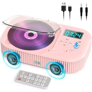 Bluetooth Portable CD Player with Speakers and FM Radio