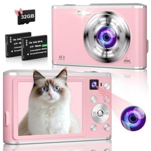 4K 48MP Dual Camera Vlogging Kit - Pink
