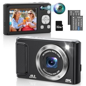 48MP 4K Vlogging Camera with Dual Lens Zoom