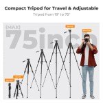 K&F Concept 75" Lightweight Travel Tripod for DSLR