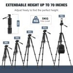 MoKo 70" Tripod Stand for iPad and Phones