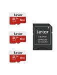 Lexar 32GB Micro SD Card 3-Pack with Adapter