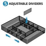 Expandable Mesh Drawer Organizer with Adjustable Compartments