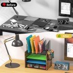 DAOUTIME 4-Tier Mesh Desk Organizer with Drawer