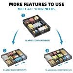 Expandable Mesh Drawer Organizer with Adjustable Compartments