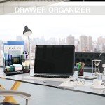 7-Compartment Black Mesh Desk Organizer with Pen Holder