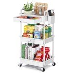 EaseSky 3-Tier Rolling Utility Cart with Drawer