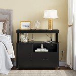 YITAHOME Wood File Cabinet with Charging Station