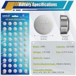 PGSONIC 50-Pack LR44 Alkaline Button Cell Batteries