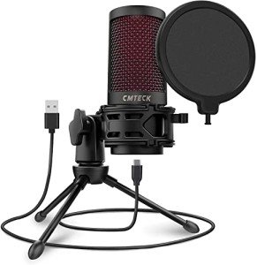 CMTECK USB Microphone with Pop Filter and Mute