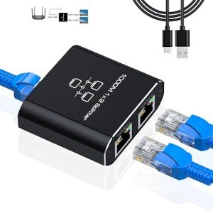 LIEZHUA Gigabit Ethernet Splitter for Dual Devices