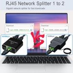 LIEZHUA Gigabit Ethernet Splitter for Dual Devices