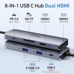 USB C Docking Station with Dual HDMI Ports